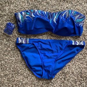 Royal blue Miss Me bathing suit